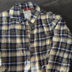 Iron & Resin Navy and Beige Checkered Flannel Shirt